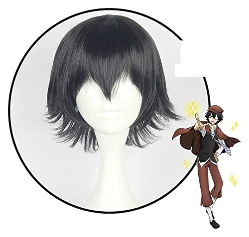 WELLHY Cosplay Perücke Bungo Stray Dogs Anime Edogawa Ranpo Cosplay Kurze Perücke Hitzebeständige Faserhaare + Perückenkappe Halloween Party Rollenspiele Männer for Coser von WELLHY