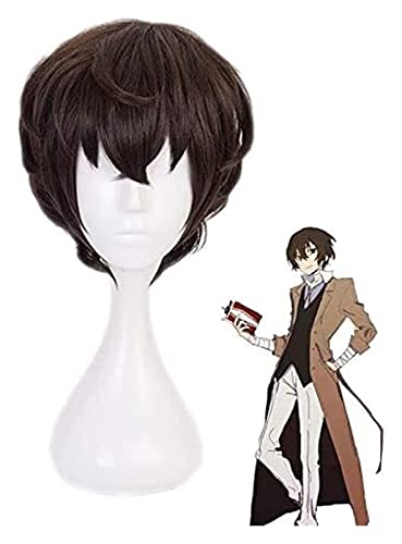 WELLHY Cosplay Perücke Bungo Stray Dogs Dazai Osamu Kurze Perücke Cosplay Kostüm Hitzebeständiges Kunsthaar Halloween Party Perücken FLYAND for Coser von WELLHY