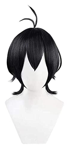 WELLHY Cosplay Perücke CosNoble Anime SK8 The Miya Cosplay Perücke mit Schlüsselanhänger The Cosplay Short Black Hair for Coser von WELLHY