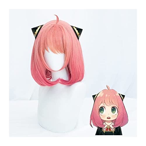WELLHY Cosplay Perücke Cosplay Yor Forger Anime Cosplay Perücke Kleid Kostüm Yor Briar Perücke Kunsthaar Perücken mit gratis Perückenkappe for Coser (Color : Anya Forger) von WELLHY
