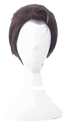 WELLHY Cosplay Perücke Detroit Become Human Connor Cosplay Perücke kurz Dunkelbraun Hitzebeständige Kunsthaarperücke + Perückenkappe for Coser von WELLHY