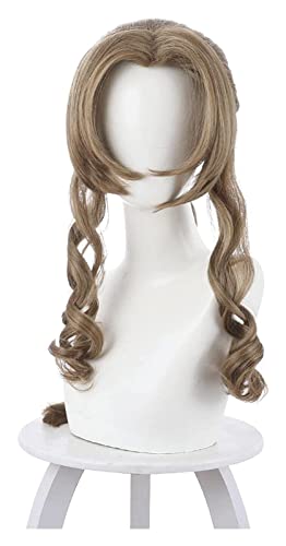 WELLHY Cosplay Perücke FF7 Final Fantasy VII Aerith Gainsborough Perücke Cosplay Prop Haar Twist Braid Damen 80cm Perücken Party Kostüm Prop for Coser von WELLHY