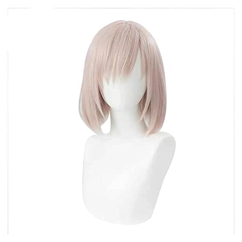 WELLHY Cosplay Perücke FGO Fate/Grand Order Matthew Kyrielite Hellrosa Kurzer Bob Perücke Cosplay Anime Cosplay Perücke Hitzebeständige Synthetische Perücke Halloween for Coser von WELLHY