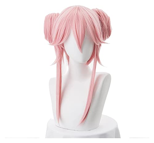 WELLHY Cosplay Perücke FGO Fate Grand Order Extra Cosplay Perücke Servant Caster Tamamo no Mae lockige rosa Pferdeschwänze Kunsthaar for Erwachsene for Coser von WELLHY