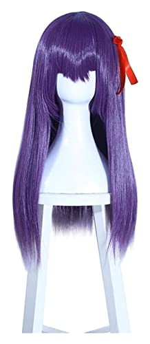 WELLHY Cosplay Perücke Fate Extra Sakura Matou Cosplay Perücken 60cm Glatt Lila Hitzebeständiges Synthetisches Haar Perucas Cosplay Perücke for Coser von WELLHY