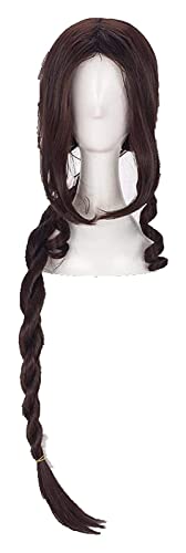 WELLHY Cosplay Perücke Final Fantasy VII FF7 ​​Aerith Gainsborough Cosplay Perücke geflochten hitzebeständig Kunsthaarperücke + Perückenkappe for Coser von WELLHY