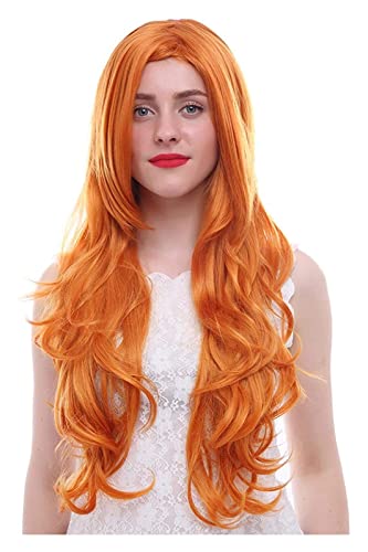 WELLHY Cosplay Perücke Frauen Cosplay Perücken 75 cm gewelltes orange hitzebeständiges Synthetisches Haar Perucas Cosplay Perücke for Coser von WELLHY