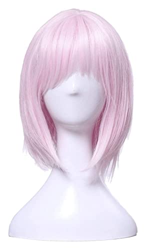 WELLHY Cosplay Perücke Game FGO Mash Cosplay Wigs Fate Cosplay 35cm Rosa Kurze Perücke Hitzebeständiges Kunsthaar for Coser von WELLHY