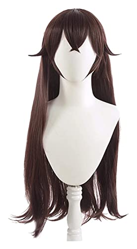 WELLHY Cosplay Perücke Genshin Impact Amber Cosplay Perücken Spiel Cosplay Lange braune gerade Perücke mit Hitzebeständiges Kunsthaar for Coser von WELLHY