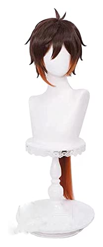 WELLHY Cosplay Perücke Genshin Impact Zhongli Cosplay 90 cm Weihnachten Orange Perücke Halloween Cosplay Anime Perücken Hitzebeständige Synthetische Perücken for Coser von WELLHY