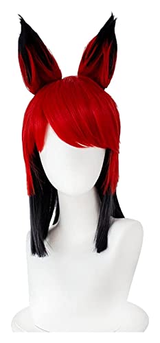 WELLHY Cosplay Perücke Hazbin Cosplay EL ALASTOR Haarrequisiten Halloween Karneval Weihnachten Kostüm Cosplay Perücken + Perückenkappe for Coser von WELLHY