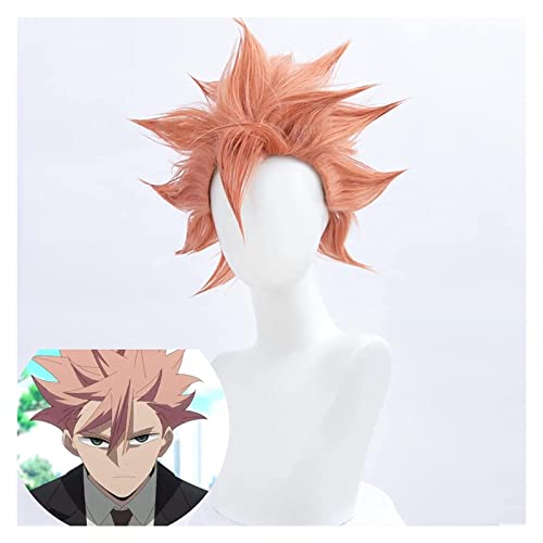 WELLHY Cosplay Perücke ID INVADED Cosplay Akihito Narihisago Cosplay Haar Rosa Orange Farbe Männer Reverse Warp Perücke Faser Synthetische Perücke for Coser von WELLHY