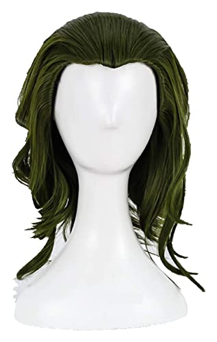 WELLHY Cosplay Perücke Joker Movie Clown Joker Cosplay Perücken Joaquin Phoenix Arthur Fleck Curly Green Hitzebeständige Kunsthaarperücke + Perückenkappe for Coser von WELLHY
