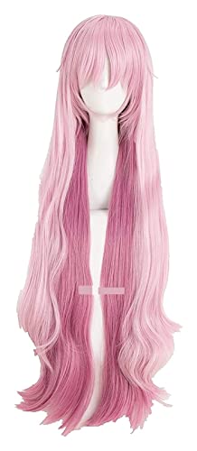 WELLHY Cosplay Perücke K-Project K Neko Cosplay Perücke 100 cm Gemischtes Rosa Hitzebeständige Kunsthaarperücke + Perückenkappe for Coser von WELLHY