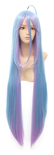 WELLHY Cosplay Perücke KEIN Spiel KEIN Leben Shiro Cosplay Perücken 100 cm Blauer Farbverlauf Hitzebeständiges Kunsthaar Perucas Frauen Cosplay Perücke for Coser von WELLHY