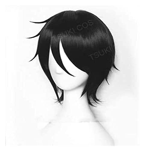 WELLHY Cosplay Perücke Kuroshitsuji Black Butler Michaelis kurz schwarz hitzebeständig Anime Cosplay Kostüm Perücke + Schiene + Perückenkappe for Coser von WELLHY
