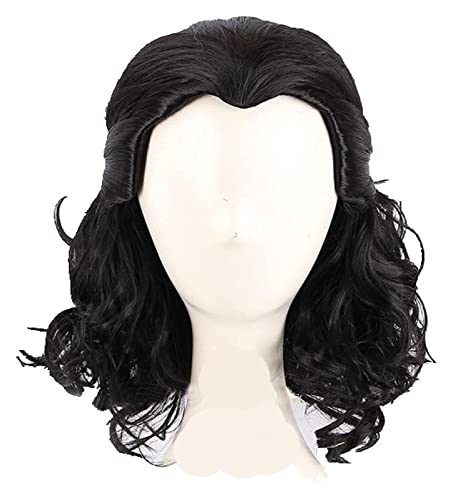 WELLHY Cosplay Perücke Loki Cosplay Perücke Loki schwarz gelockt hitzebeständiges Kunsthaar Comic Loptr Rollenspiel Perücken + Perückenkappe for Coser von WELLHY
