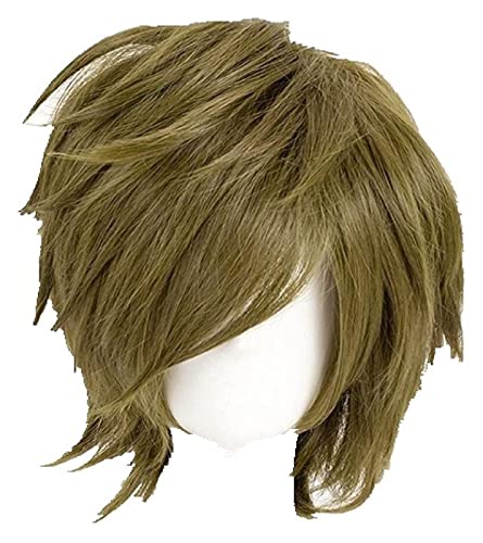 WELLHY Cosplay-Perücke!Makoto Tachibana Cosplay Perücken Kurz Leinen Grau Grün Hitzebeständige Kunsthaarperücke + Perückenkappe for Coser von WELLHY