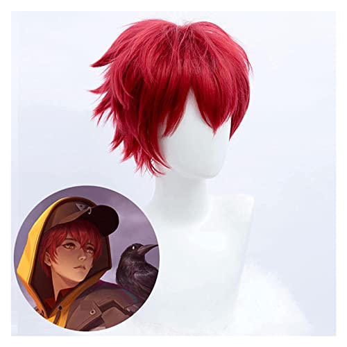 WELLHY Cosplay Perücke Marke Game King of Glory Game Skin LIU Bei Cosplay Perücke Kurzes rotes Haar Faser Kunsthaar for Coser von WELLHY
