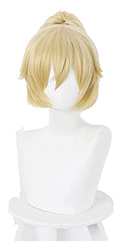 WELLHY Cosplay Perücke Mayuko Nise Cosplay Perücken Anime Tenkuu Shinpan High-Rise Invasion Gelber Pferdeschwanz Hitzebeständiges Haar Halloween Party Cosplay Perücke for Coser von WELLHY