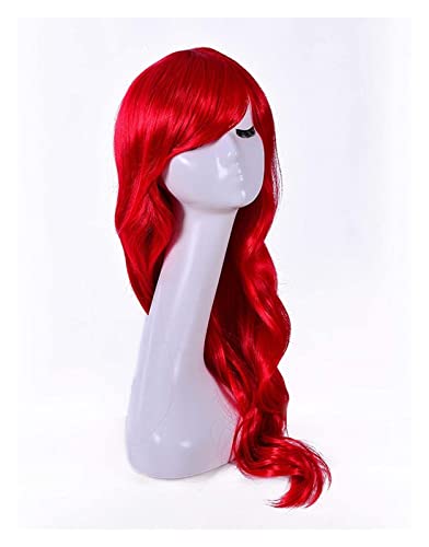 WELLHY Cosplay Perücke Meerjungfrau Cosplay Perücke for Frauen Mädchen Prinzessin Party Perücke Rot Lange Wellige Perücke Halloween Hitzebeständiges Kunsthaar + Perückenkappe for Coser von WELLHY