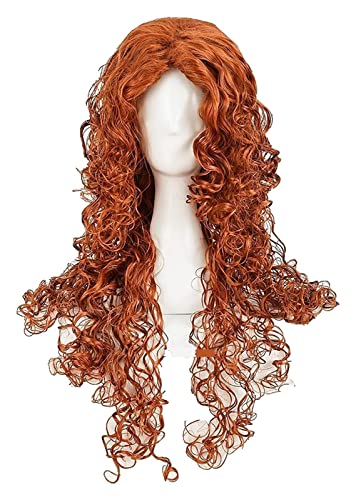 WELLHY Cosplay Perücke Movie Brave Princess Merida Cosplay Perücken Lange Lockige Hitzebeständige Synthetische Haarperücke + Perückenkappe for Coser von WELLHY