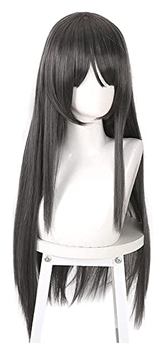 WELLHY Cosplay Perücke Novel Sakurajima Mai Cosplay Perücken Kopfbedeckung Rascal Does Not Dream of Senpai Synthetisches Haar Lange Glatte graue Haarperücke for Coser WELLHY Cosplay Perücke Novel Sakurajima Mai Cosplay Perücken Kopfbedeckung Rascal Does Not Dream of Senpai Synthetisches Haar Lange Glatte graue Haarperücke for Coser von WELLHY