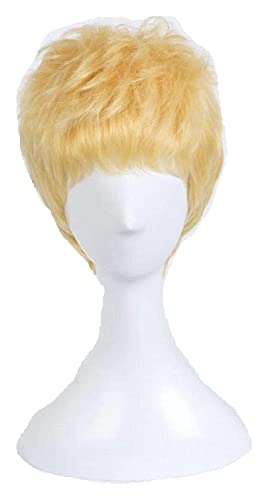 WELLHY Cosplay Perücke Persona 5 Ryuji Sakamoto Cosplay Perücke Männer Kurz Gelb Perücke Cosplay Anime Cosplay Perücke Hitzebeständige Synthetische Perücken Halloween for Coser von WELLHY