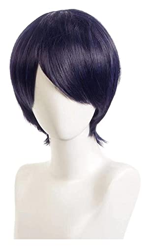 WELLHY Cosplay Perücke Persona 5 Yusuke Kitagawa Cosplay Perücke Männer Kurz Schwarz Blau Perücke Cosplay Anime Cosplay Perücke Hitzebeständige Synthetische Perücken Halloween for Coser von WELLHY