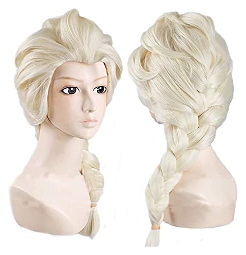 WELLHY Cosplay Perücke Perücke Filme Frozen Snow Queen ELSA Blondes Haar Cosplay Perücken for Halloween Karneval Purim Maskerade Party for Coser von WELLHY