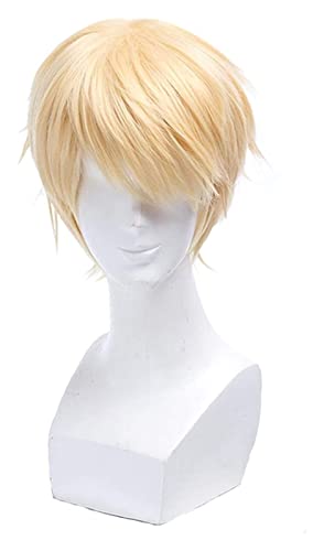 WELLHY Cosplay Perücke Seraph of The End Mikaela Hyakuya Cosplay Perücken Blond Kurz Glatt Herren Cosplay Perücke Hitzebeständiges Kunsthaar for Coser von WELLHY