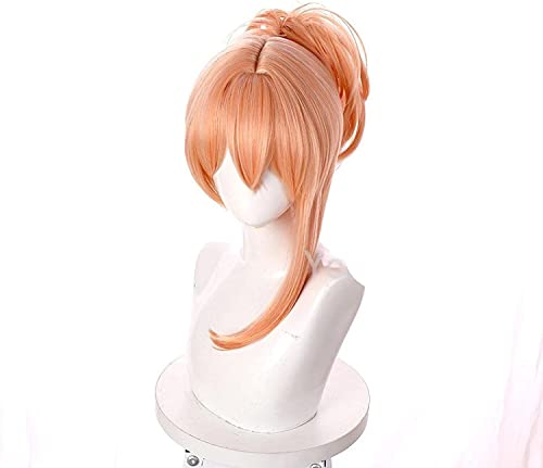 WELLHY Cosplay Perücke Spiel Genshin Impact Charakter Yoimiya Cosplay Orange Rosa Pferdeschwanz Perücke Halloween Cos Requisiten Hitzebeständiges Synthetik for Coser von WELLHY