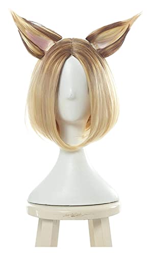 WELLHY Cosplay Perücke Spiel KDA Ahri Cosplay Perücken K/DA Edition Kurz Gemischte Farbe Cosplay Perücke Hitzebeständiges Kunsthaar for Coser von WELLHY