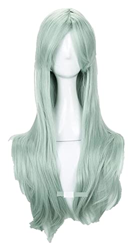 WELLHY Cosplay Perücke The Seven Deadly Sins Elizabeth Liones Cosplay Perücke Hellgrau Grün Hitzebeständige Kunsthaarperücke + Perückenkappe for Coser von WELLHY