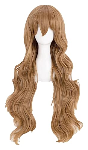 WELLHY Cosplay Perücke Tiger Dragon Toradora!Aisaka Taiga Cosplay Perücken 80 cm Leinenbraun gewellt hitzebeständige Kunsthaarperücke + Perückenkappe for Coser von WELLHY