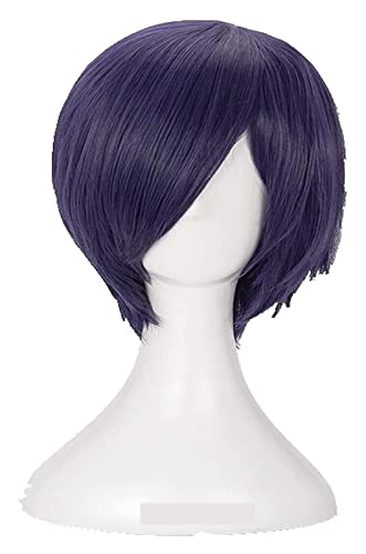 WELLHY Cosplay Perücke Tokyo Ghoul Touka Kirishima Cosplay Perücke Kirishima Toka Kurz Lila Hitzebeständige Kunsthaarperücke + Perückenkappe for Coser von WELLHY