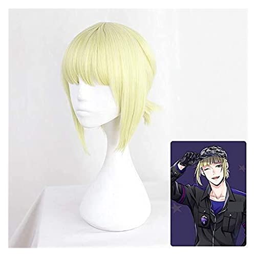 WELLHY Cosplay Perücke Twisted-Wonderland Rook Hunt Cosplay Perücken Hellgolden Kurz Hitzebeständiges Kunsthaar for Karneval Halloween Party for Coser von WELLHY
