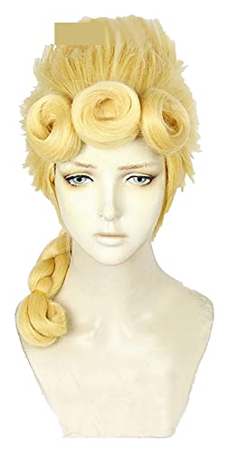 WELLHY Cosplay Perücke 's Bizarre Adventure Golden Wind Giorno Giovanna Cosplay Perücke Hitzebeständiges Haar Cosplay Perücken + Perückenkappe for Coser von WELLHY