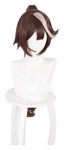 WELLHY Cosplay Wig Anime Game Pretty Derby Tokai Teio Cosplay Wig Long Brown Ponytail Heat Resistant Synthetic Hair Hallowen Party Role Play for Coser von WELLHY