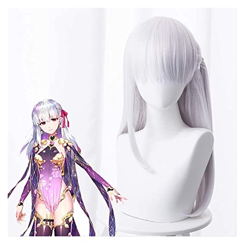 WELLHY Fate/Grand Order Gamma One Break Hellgrau Blau Mittellanges Haar Cosplay Perücke Coser Perücke von WELLHY