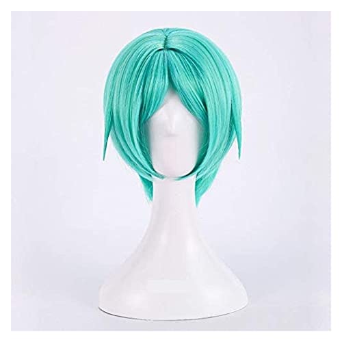 WELLHY Houseki no Kuni Land of The Glossy Phosphophyllite Cosplay Perücke Grün Kurze Hitzebeständige Kunsthaarperücke + Perückenkappe Coser Perücke von WELLHY