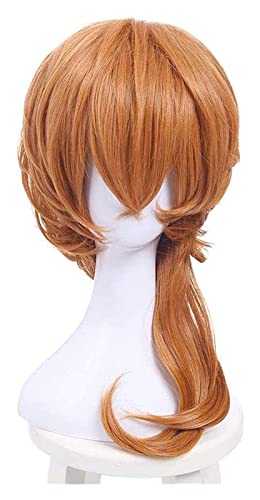 WELLHY KEEBON Bungo Stray Dogs Nakahara Chuuya Cosplay Perücken 45 cm Orange Hitzebeständiges Kunsthaar Perucas Cosplay Perücke Coser Perücke von WELLHY