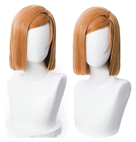 WELLHY Orange Bob Cosplay Perücke for Jujutsu Kaisen Probeauty Hitzebeständiges Kostüm Anime Perücken for Halloween (Kugisaki Nobara) Coser Perücke von WELLHY