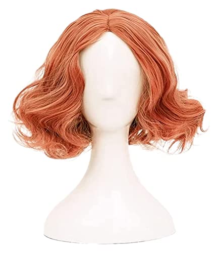WELLHY Persona 5 Cosplay Wig Orange Layered Curly Short Hair for Haru Okumura Role Play Halloween Perücken mit Wig Cap Coser Perücke von WELLHY