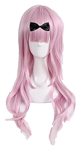 WELLHY Perücke for Kaguya-sama: Love is War Chika Fujiwara Cosplay Perücke 55 cm Kirschrosa Hitzebeständige Kunsthaarperücke + Perückenkappe WigandHairpin Coser Wig (Color : WigandHairpin) (Color : W von WELLHY