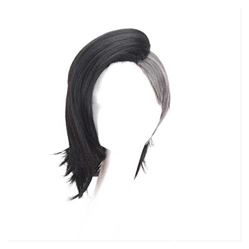WELLHY Tokyo Ghoul Männlich und weiblich COS Perücke Maskenmacher Uta Perücke kurz und schwarz und Silbergrau Anime Cosplay Perücken + Perückenkappe 2 Coser Perücke (Color : 2) (Color : 1) von WELLHY