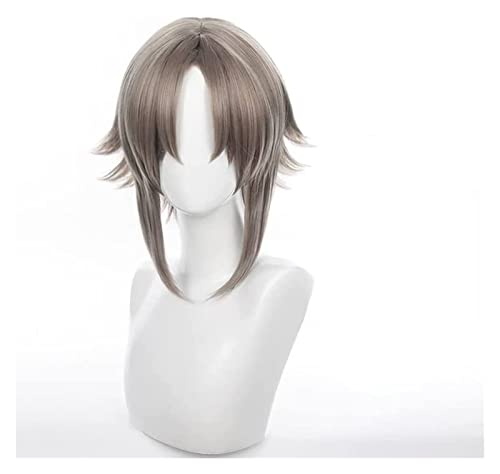 WELLHY VTuber Mysta Rias Cosplay Perücke Kurze graue Haare Halloween Synthetik Erwachsene Unisex Männer Frauen Haare mit Perückenkappe Coser Perücke von WELLHY
