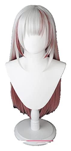 WELLHY Wig for Youtuber Hoive VTuber Nakiri Ayame Silber Cosplay Perücke Hitzebeständiges Synthetisches Cosplay Haar Nakiri Ayame OneSize WIGONLY Coser Wig (Color : WIGONLY) (Color : Wigonly) von WELLHY