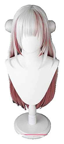 WELLHY Wig for Youtuber Hoive VTuber Nakiri Ayame Silber Cosplay Perücke Hitzebeständiges Synthetisches Cosplay Haar Nakiri Ayame OneSize WIGONLY Coser Wig (Color : WIGONLY) (Color : Wigwithbuns) von WELLHY