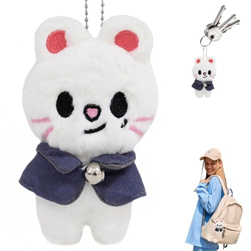WELLXUNK Stray Kids Puppe, Stray Kids Plüschpuppe Schlüsselanhänger, Stray Ki-ds Kuscheltier, Entzückender Plüsch-Rucksack-Anhänger (D) von WELLXUNK